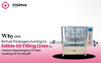 Why are biofuel packagers turning to edible oil filling lines for cleaner repackaging of used cooking oil for reuse?